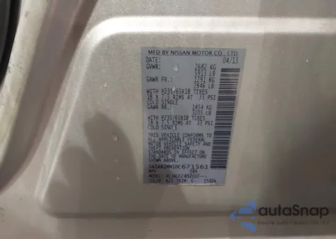 2013 Nissan Pathfinder Sv from USA, damaged, VIN 5N1AR2MN1DC671561